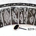 6pcs/lot  Mehndi Indian Henna Tattoo Stencil reuseable Henna Tatoo Template Professional Tattoos Stencil For hand Painting bride