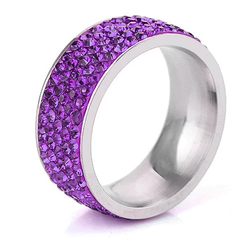 High Quality New arrival Fashion gift Charm Party New arrival rhinestone wedding jewelry Stainless Steel CZ Crystal Rings