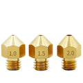 Large Caliber Copper Nozzle brass nozzle 1.0mm 1.5mm 2.0mm Larger Diameter M6 For 1.75/3mm Filament 3D Printer Accessories