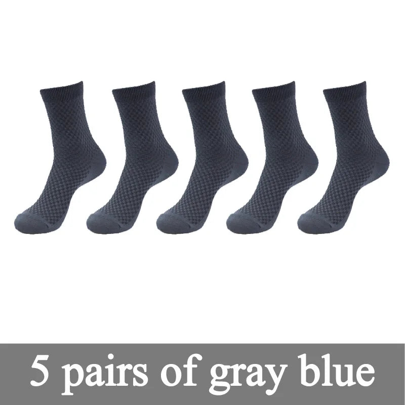 New Bamboo Fiber Men Socks Classic Deodorant Business Brand Crew Socks Men High Quality Casual Compression Socks 5pairs / lot