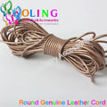 OlingArt 2mm 5M/Lot Craft Color Round Genuine Leather Cord Golden Silver DIY Necklace Bracelet Earrings Choker Jewelry Making