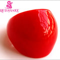 RED SNAKE Fashion Ring Handmade Pure Red Murano Glass Rings MR002