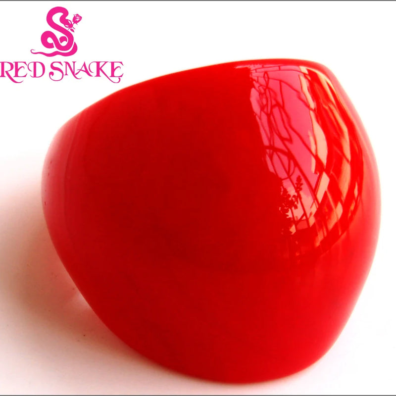 RED SNAKE Fashion Ring Handmade Pure Red Murano Glass Rings MR002