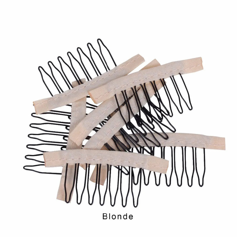 5 Colors Lace Wig Clips Steel Tooth Polyester Durable Cloth Wig Combs for Wig Making Tools Wig Accessories Tools 10pcs/lot