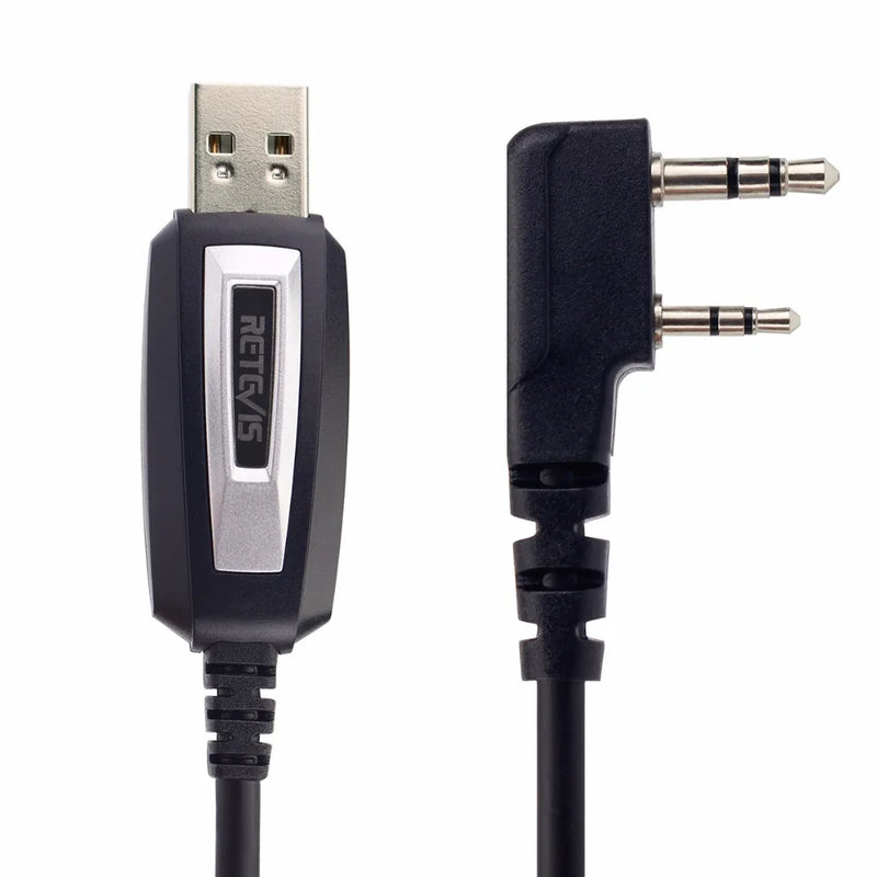 Retevis TK3107 H777 Walkie Talkie Two-pin USB Programming Cable for Baofeng UV-5R UV-82 Retevis RT22 RT15 RT81 Win XP/7/8 System