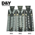 Women Unisex Clip - on Braces 1 Inch Wide Fashion "4 Piano Key Board" Mix Elastic Slim Y - back Suspenders - Visuel 2 | SAMAG