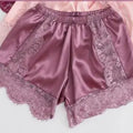 Silk Lace Shorts Women Underwear Safety Short Pants Summer Sexy Thin Loose Knicker Panties Under Skirt Shorts Boxer Brief Shorty