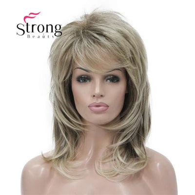 StrongBeauty Long Shaggy Layered Ombre Blonde Classic Cap | SAMAG
