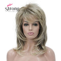 StrongBeauty Long Shaggy Layered Ombre Blonde Classic Cap Full Synthetic Wig Women's Wigs COLOUR CHOICES