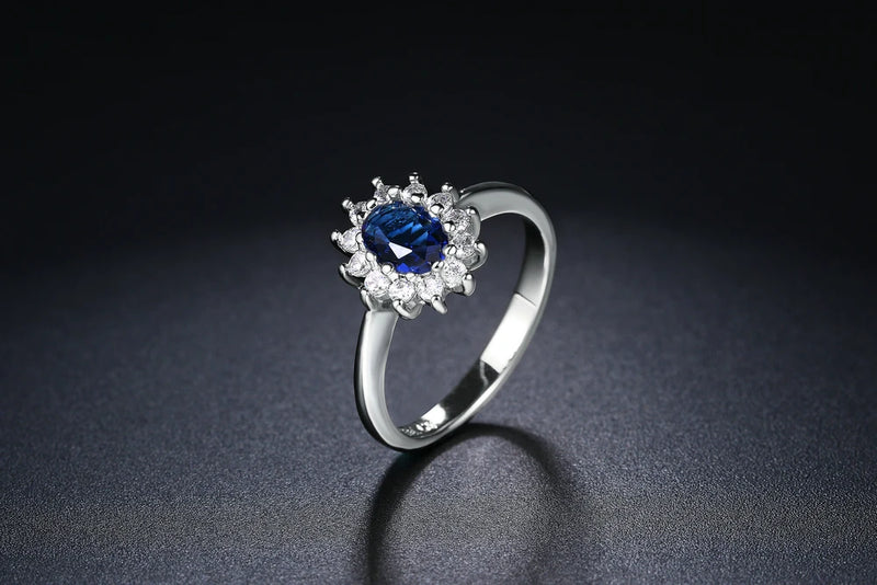 ZHOUYANG Princess Kate Blue Gem Created Blue Crystal Silver Color Wedding Finger Crystal Ring Brand Jewelry for Women ZYR076