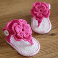 Crochet Baby flip flop sandals,baby Summer sandals,CROCHET Baby Sandals with Little Puff Flowers Size9cm,10cm,11cm