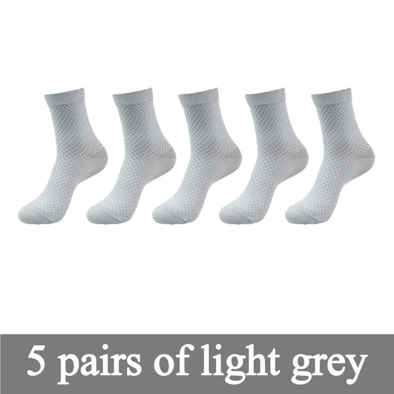 New Bamboo Fiber Men Socks Classic Deodorant Business Brand Crew Socks Men High Quality Casual Compression Socks 5pairs / lot
