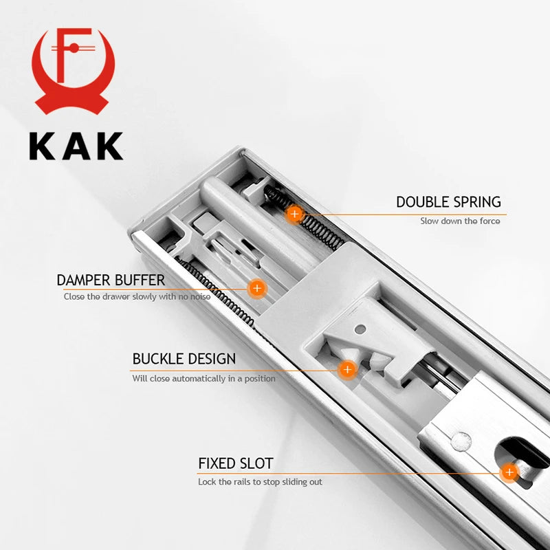 KAK 10" - 22" Stainless Steel Drawer Slides Soft Close | SAMAG