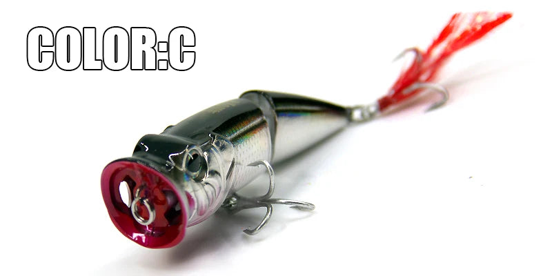 BEARKING Hot Model Retail  fishing lures,hard bait assorted colors, popper 70mm 11g, Floating topwater baits