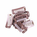 12 pcs 32mm 9-teeth Hair Extension Clips Wig Clips Combs Snap Clips with Rubber for Hair Extension Toupee DIY