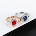 ZHOUYANG Princess Kate Blue Gem Created Blue Crystal Silver Color Wedding Finger Crystal Ring Brand Jewelry for Women ZYR076