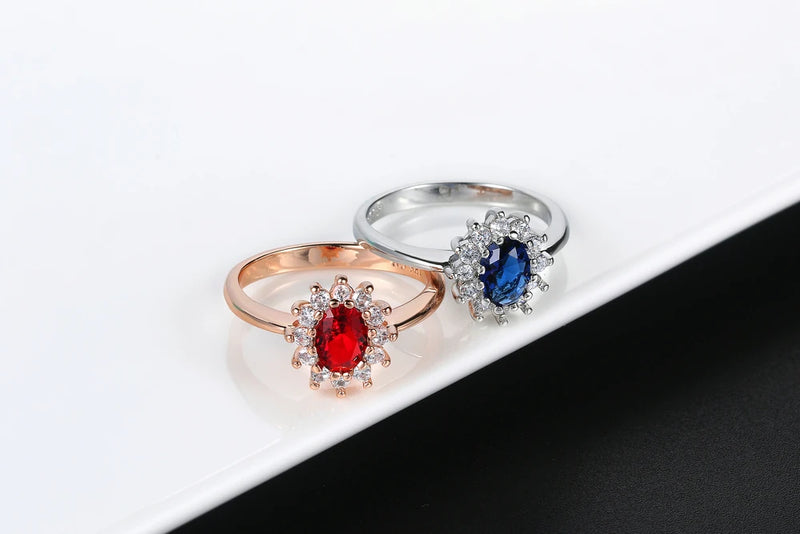 ZHOUYANG Princess Kate Blue Gem Created Blue Crystal Silver Color Wedding Finger Crystal Ring Brand Jewelry for Women ZYR076