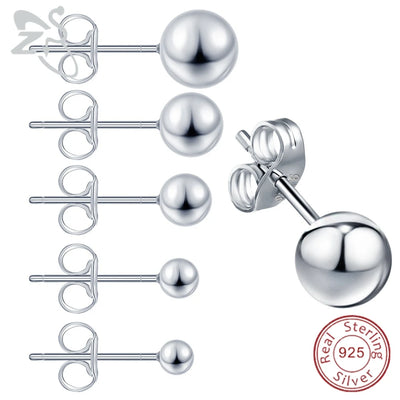 2.5-6mm Ball Stud Earrings 925 Sterling Silver Ear | SAMAG