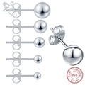 2.5-6mm Ball Stud Earrings 925 Sterling Silver High Quality Ear Studs Piercing Cartilage Small Balls Earring Body Accessories