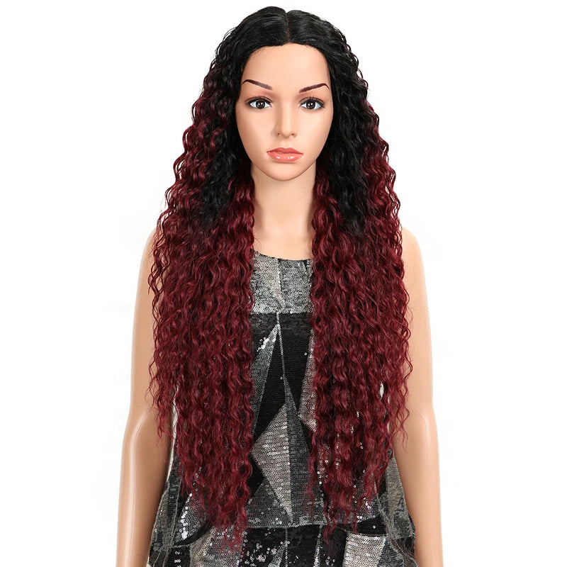Magic Synthetic Lace Wig Wave Wigs Omber Blonde Wig High Temperature Fiber Curly Hair Wigs For Women Cosplay Lace Front Wig
