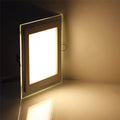 6W 9W 12W 18W 24W LED Panel Downlight Square Glass Panel Lights Ceiling Recessed Lamps LED Spot Light AC85-265V With adapter