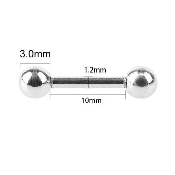 2 Pcs Tongue Piercing Titanium Plated Piercing Tongue Rings Bars Girls 14G Tongue Piercing Industrial Barbells Quality Body Ring