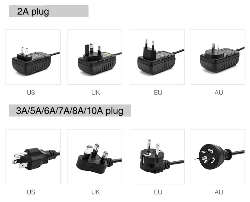 DC12V LED Power Supply 1A 2A 3A 5A 6A 7A 8A 10A Switch Transformer for WS2811 WS2815 LED Strip Light Adapter 5050 3528 LED Light
