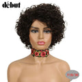 Debut Ombre Short Curly Human Hair Wigs Remy Short Bob Wigs 100% Human Hair Cheap Pixie Cut Human Hair Full Wigs For Black Women