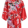 RB030 Sexy Large Size Sexy Satin Night Robe Lace Bathrobe Perfect Wedding Bride Bridesmaid Robes Dressing Gown For Women