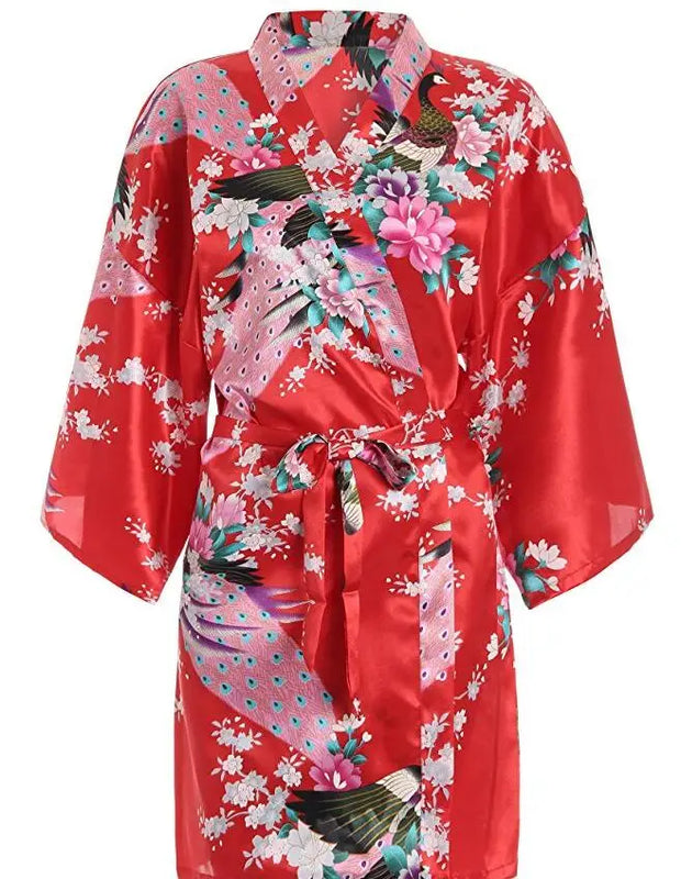 RB030 Sexy Large Size Sexy Satin Night Robe Lace Bathrobe Perfect Wedding Bride Bridesmaid Robes Dressing Gown For Women