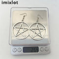 imixlot Big Round Pentagram Star Earrings Gothic Ear Hook Drop Earrings For Women Pendientes Fashion Jewelry