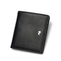 BISON DENIM Fashion Purse Men's Genuine Leather Wallet RFID Blocking Mini Wallet Male Card Holder Small Zipper Coin Purse W9317