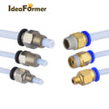 5Pcs/Lot 3D Printer Blue/Black Pneumatic Connector Thread M6/M10 Quick Jointer for 1.75/3.0mm Filament Feeder Pipe Push Parts.