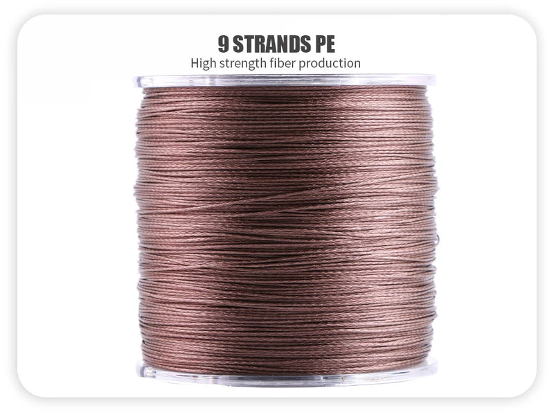 Angryfish 9 Strands Weaves Braided 500M/547YD Fishing Line Super Strong PE Line 15LB-70LB Braided Fishing Thread