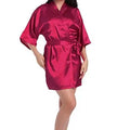 RB030 Sexy Large Size Satin Night Robe Lace Bathrobe | SAMAG