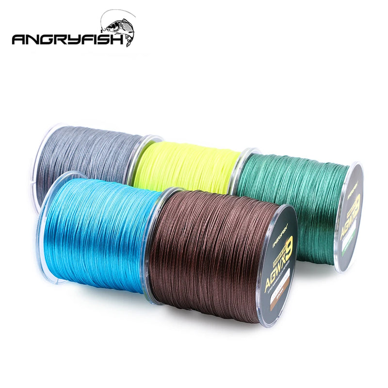 Angryfish 9 Strands Weaves Braided 500M/547YD Fishing Line Super Strong PE Line 15LB-70LB Braided Fishing Thread