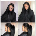 Kinky Straight Bundles Weave Coarse Yaki Straight Weaving Raw Indian Human Hair Bundles With Closure Hair Extensions For Women