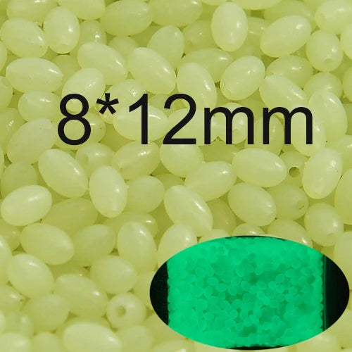INFOF 100-500pcs/lot Soft Egg Beads Fishing Stop Luminous Oval Rubber Stopper Night Fly Fishing Accessories pesca