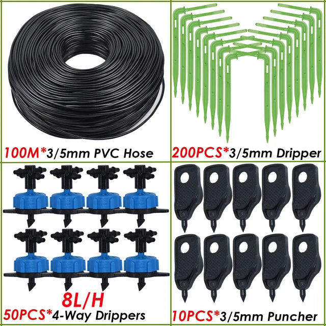 KESLA Greenhouse Drip Irrigation 4-Way 3/5mm 2-Way Drip Arrow Transmitter Garden Automatic Watering System Potted Plant 10/20set