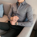 Plus Size S-7XL Men Dress Shirt Autumn Long Sleeve Solid | SAMAG