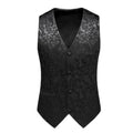 2026 Men's White Rose Sleeveless Waistcoat, Single-breasted V-neck Business Vest, Wedding Party Men Vests Blue Red Black