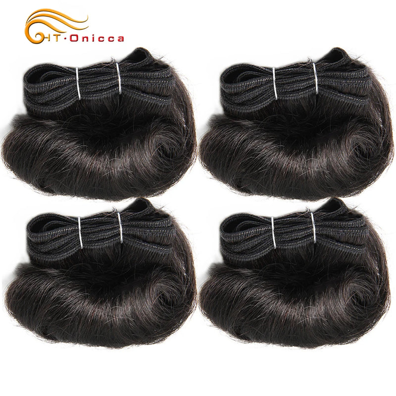 Curly Hair Bundles Malaysian Human Hair Weave Bundles 4Pcs/Lot Short Hair Products Wavy Bundles Human Hair Extensions