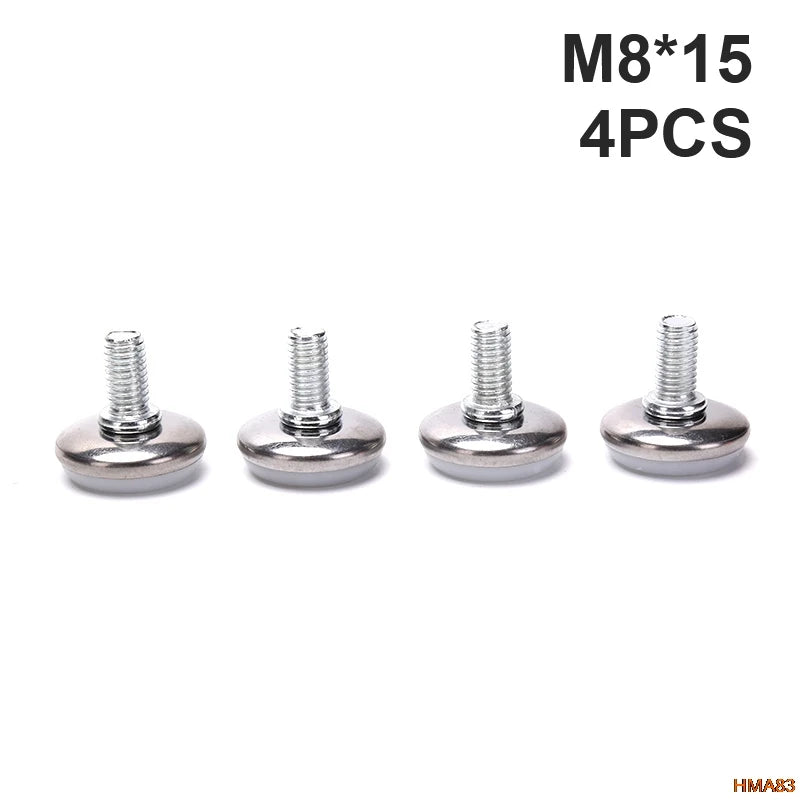 4 Pcs Adjustable Steel Furniture Legs Anti-slip Base Table Cabinet Leg Pad Feet Leveler M6 M8 Screw Metal Furniture Foot Level