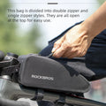 ROCKBROS Bicycle Bag Waterproof Cycling Top Front Tube Frame Bag Large Capacity MTB Road Bicycle Pannier Black Bike Accessories