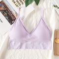 Women's Crop Top Ribbed Tube Top U-Back Comfort Bra Streetwear Camis Sexy Lingerie Seamless Underwear Sports Tank Bralette M-XL
