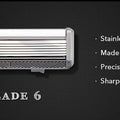 Qshave Black Spider New 6 Blade Razor Shaver for Man (1pc Handle, 2pc Germany X6 Blade)
