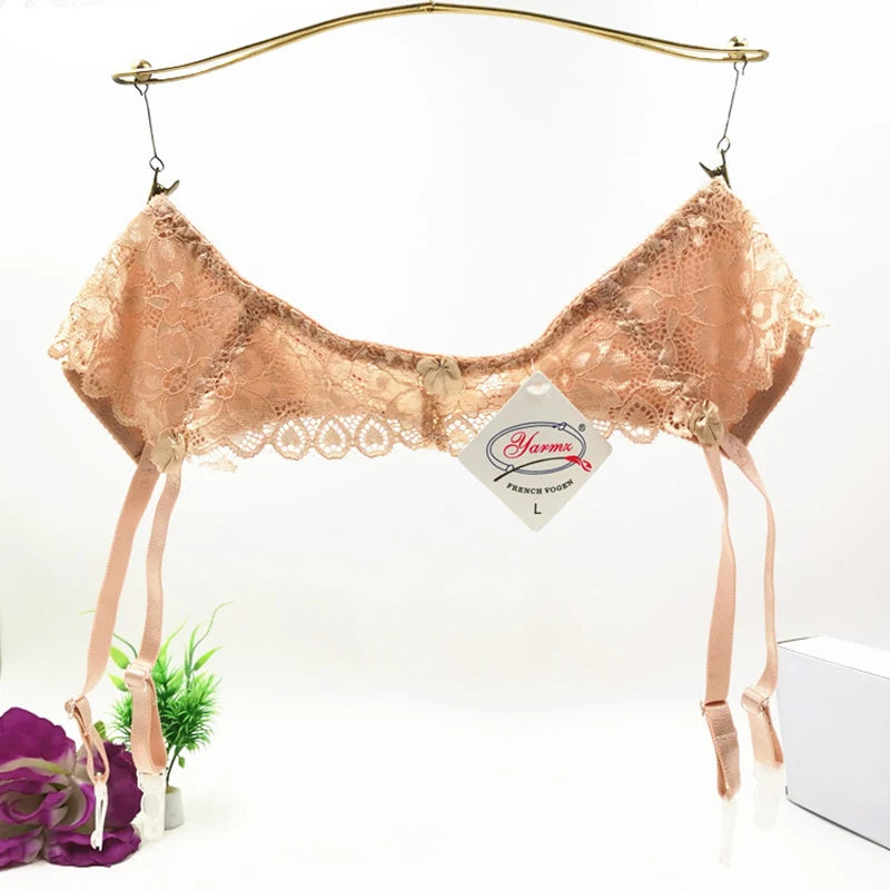 M L XL Plus Size Lingerie Women Sexy Lace Transparent Garters Belt Back Closure Adjustable Suspender Belt For Stockings