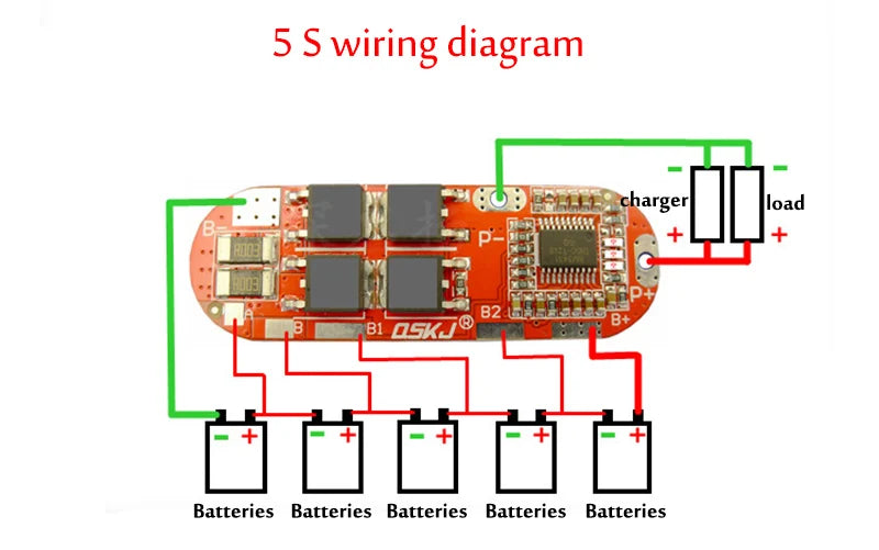 1S/2S/3S/4S/5S Li-ion 18650 Lithium Battery Charger Lipo Cell Module PCB BMS Protection Board For Drill Motor with Balance