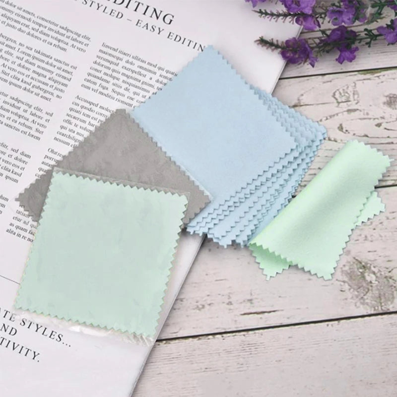 10/50/100pcs 8x8cm Polishing Cloth Set Jewelry Cleaning For Silver Gold Metals Keep Shining Tools - Visuel 2 | SAMAG
