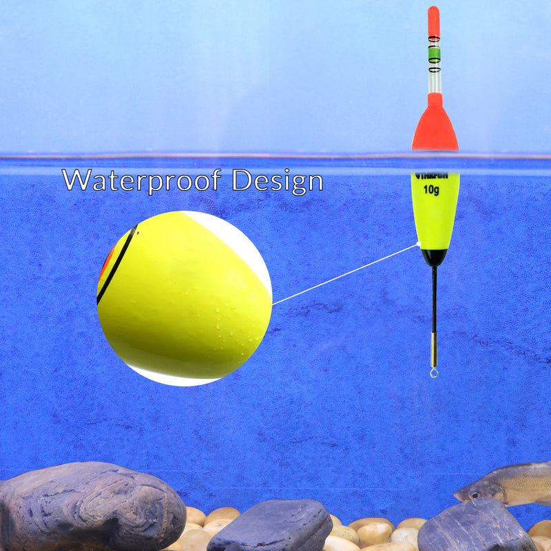 4pcs EVA Luminous Fishing Float Light Stick Long Vertical Foam Plastic Rock Fishing Floats Bobber 10g 20g 30g Buoyancy